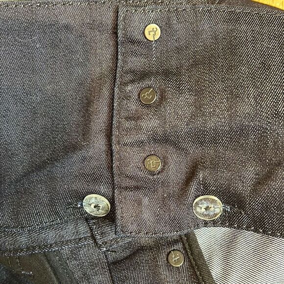 NWT J & Company Raw Denim Suspender Pants Straight Leg Size 28 - Picture 16 of 16